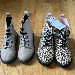 Harper Canyon Kids Boots - Silver and Leopard Print